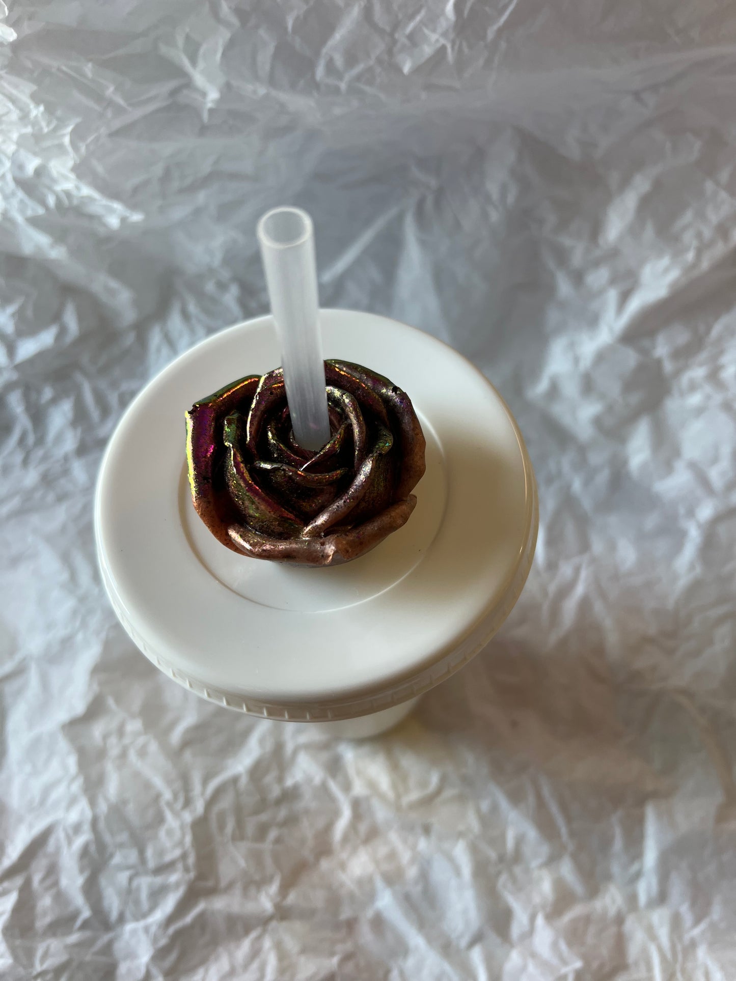 Medium Round Rose Straw topper
