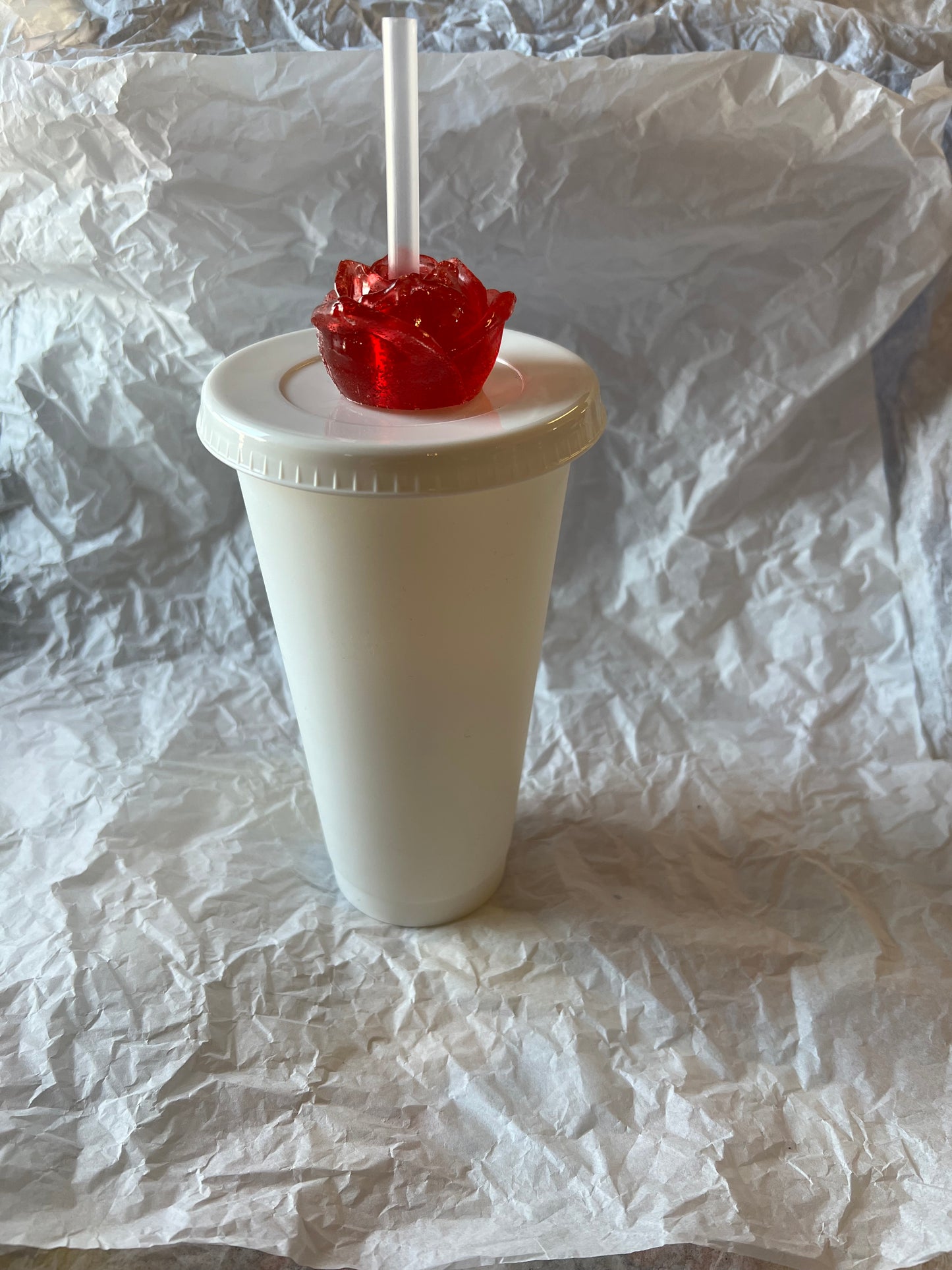 Medium Round Rose Straw topper