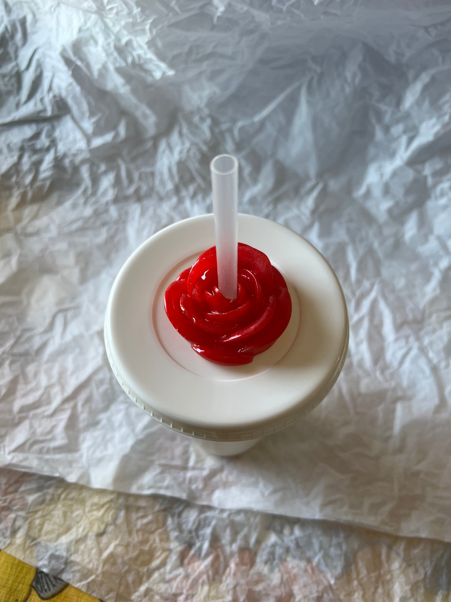 Medium Flat Rose Straw Topper