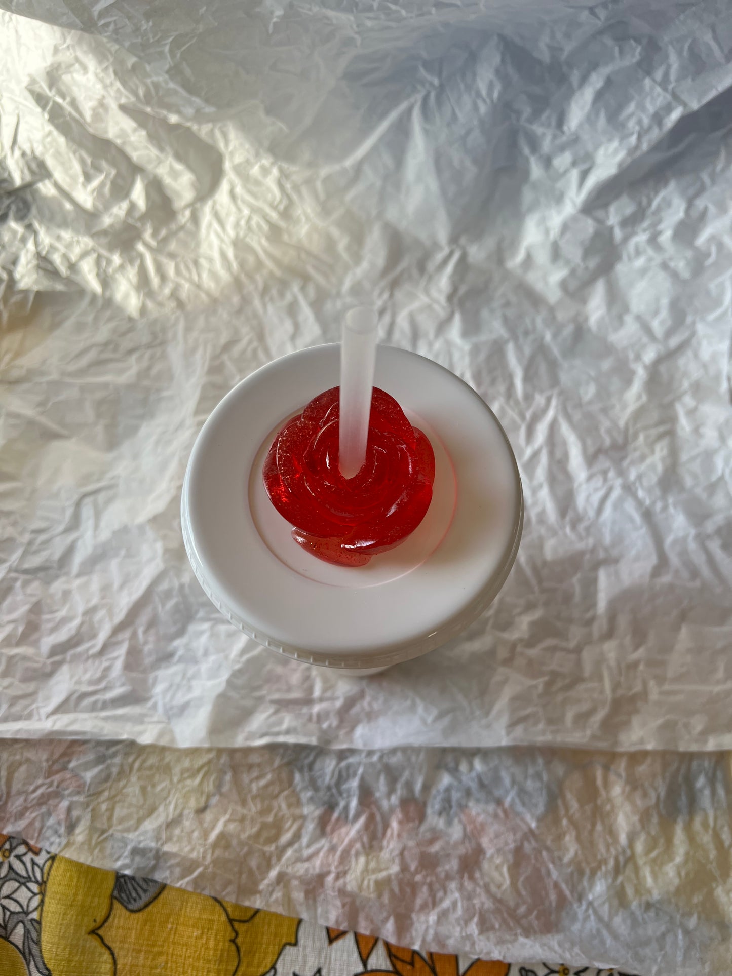 Medium Flat Rose Straw Topper