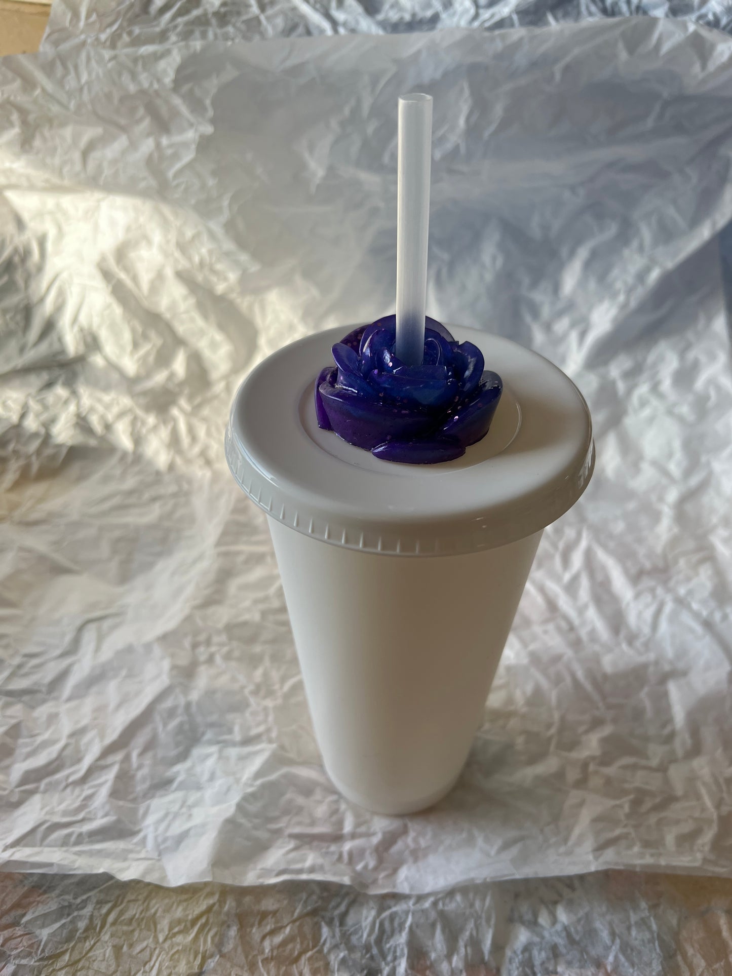 Medium Flat Rose Straw Topper