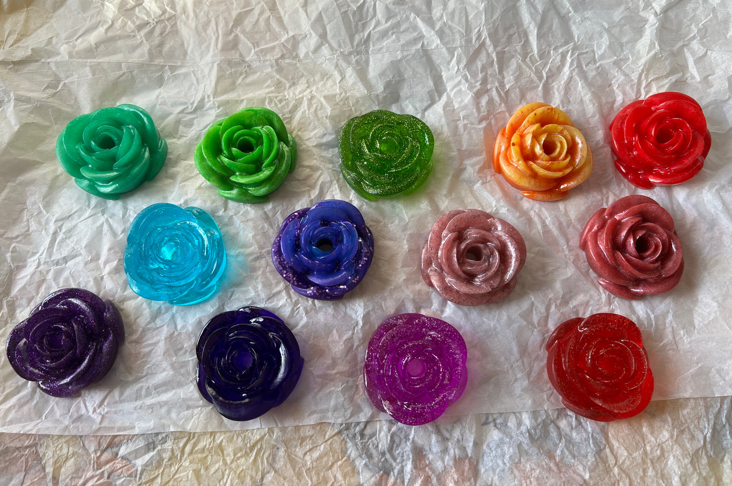 Medium Flat Rose Straw Topper