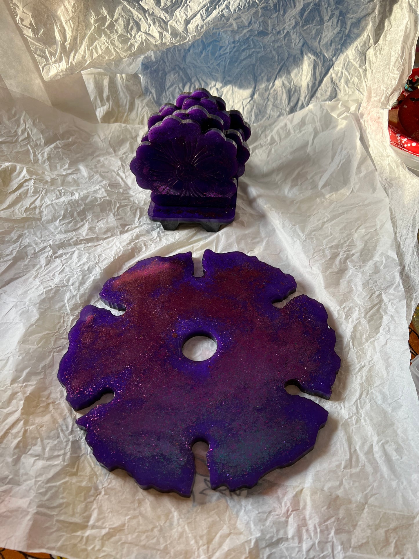 Wine Bottle and Glass Holder with Coaster Set