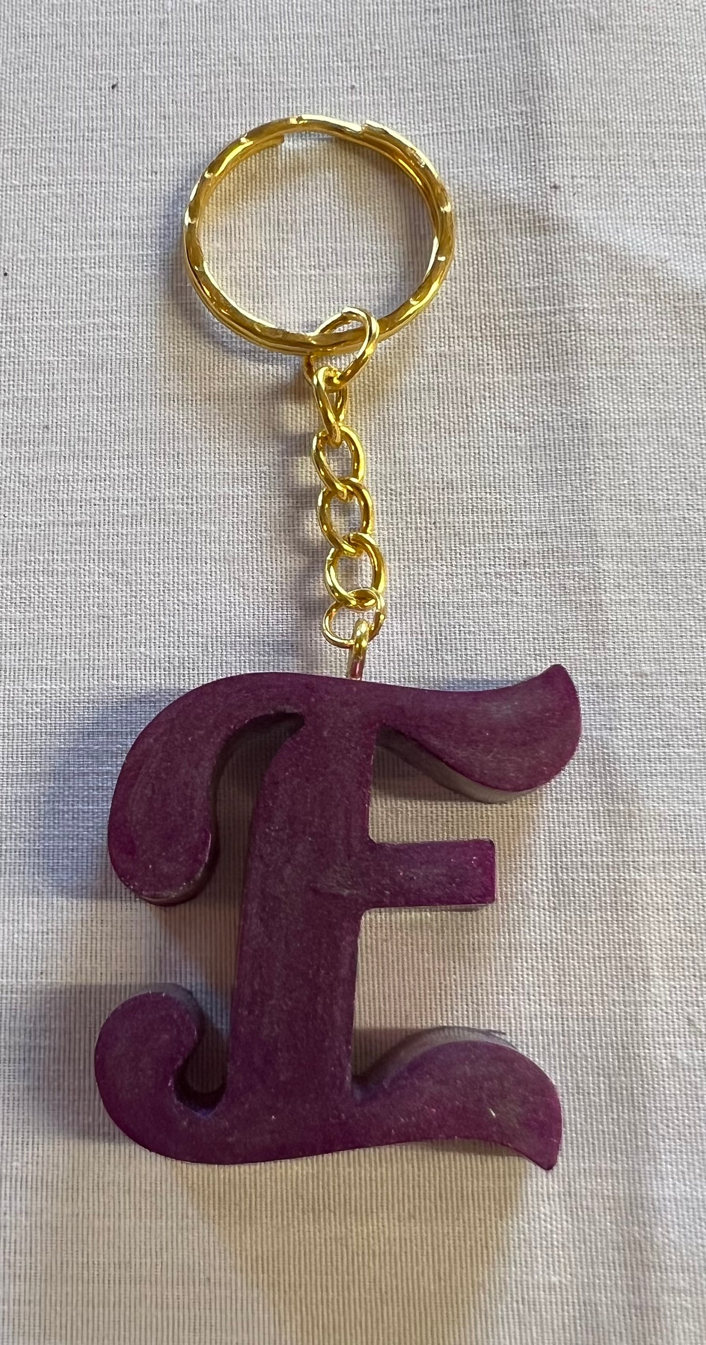 Cursive E Keychain