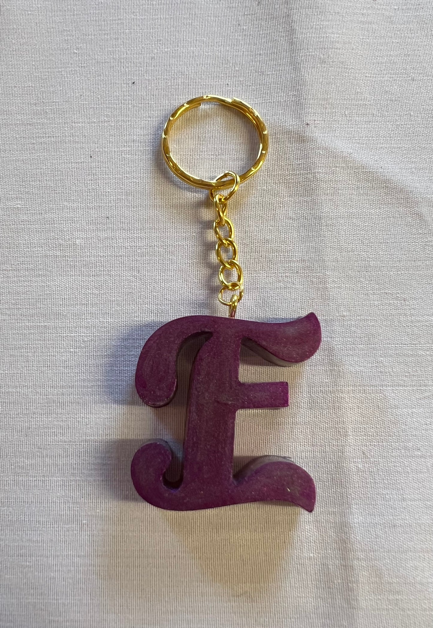 Cursive E Keychain