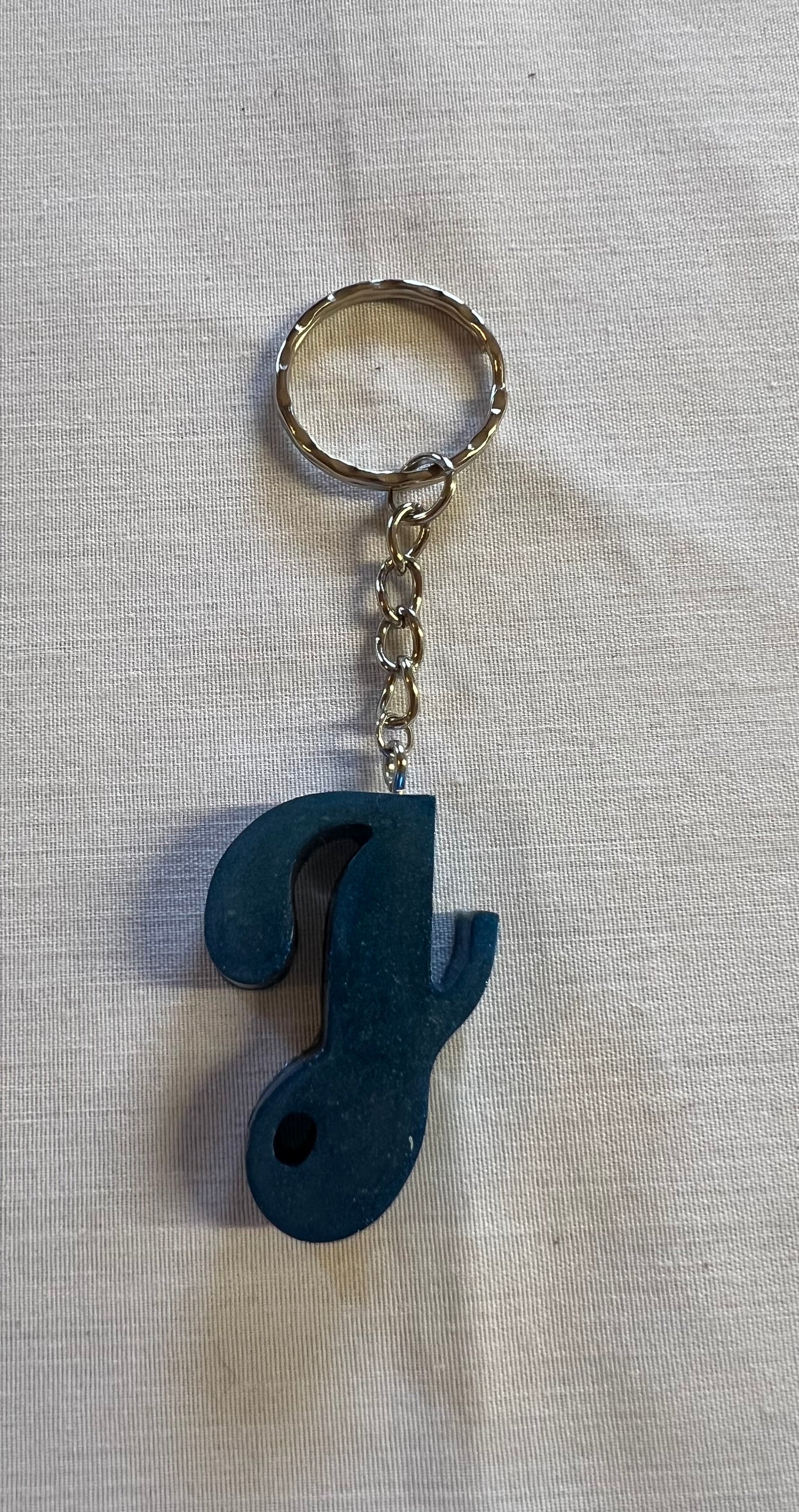 Cursive J Keychain