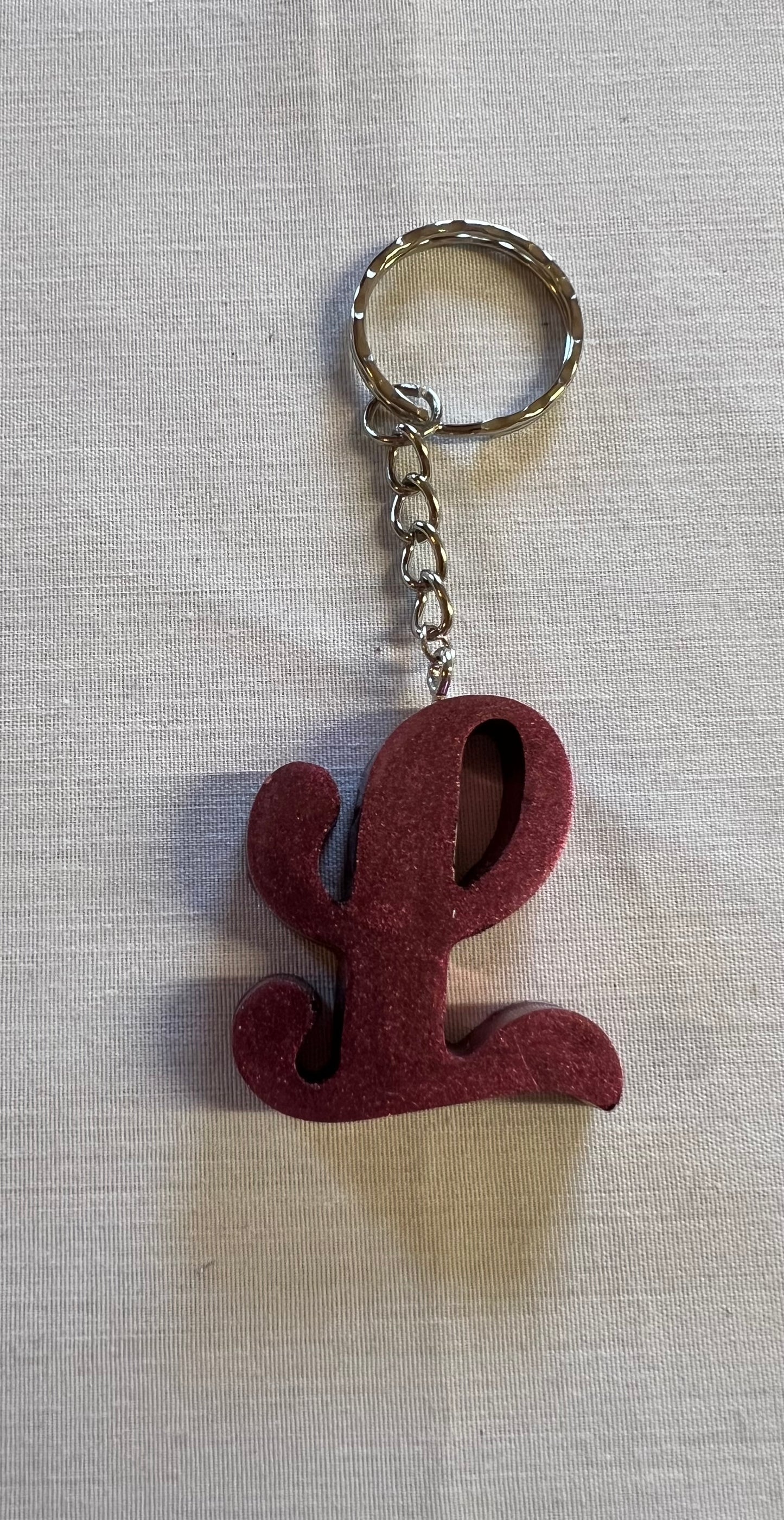 Cursive L Keychain