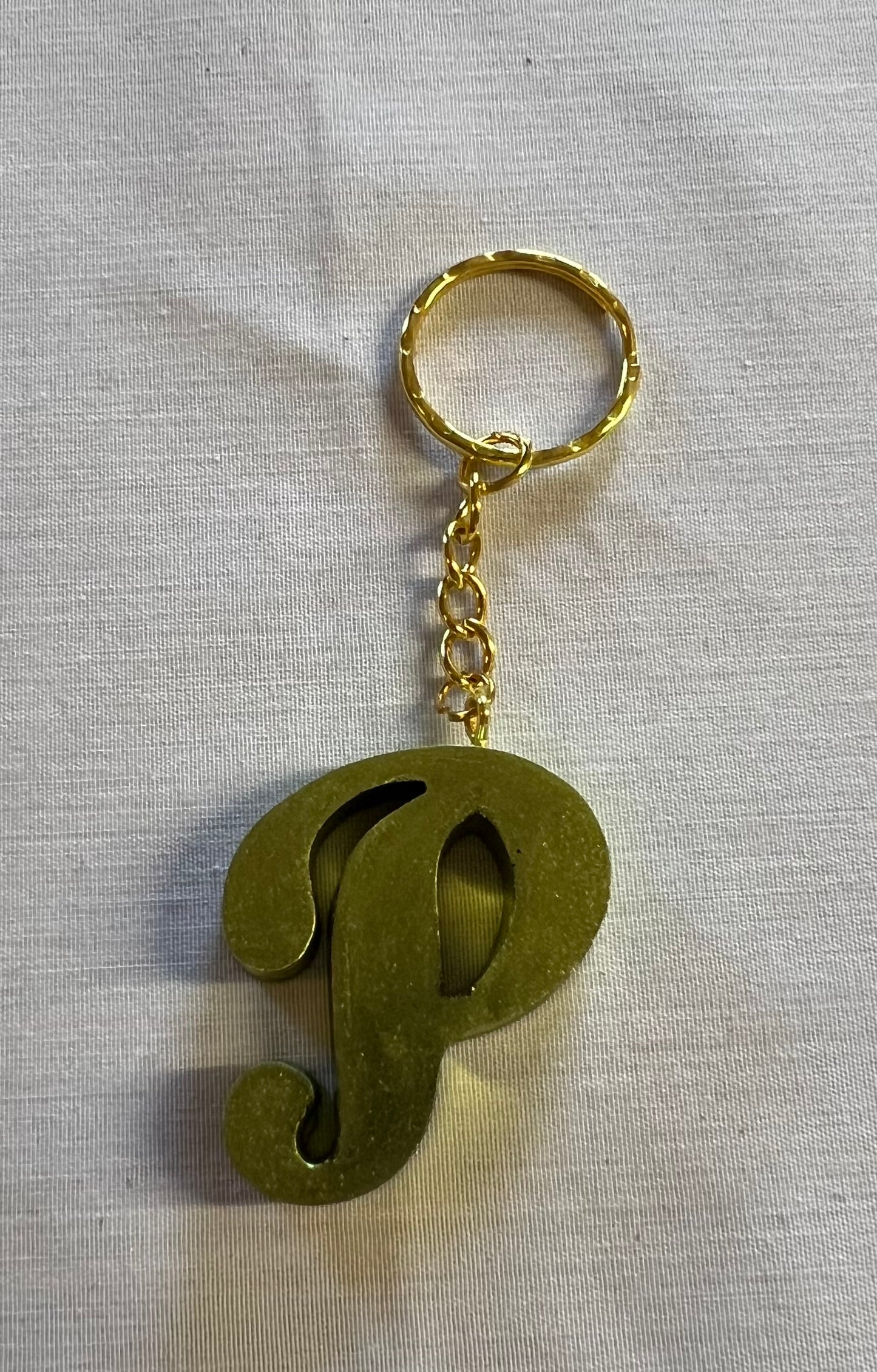 Cursive P Keychain