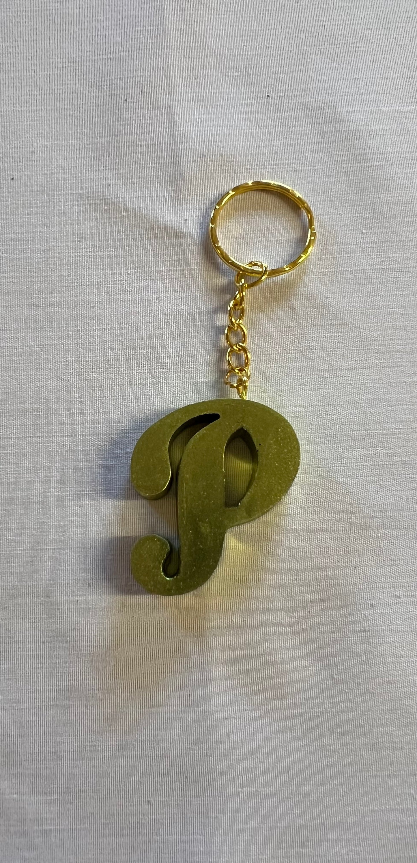 Cursive P Keychain