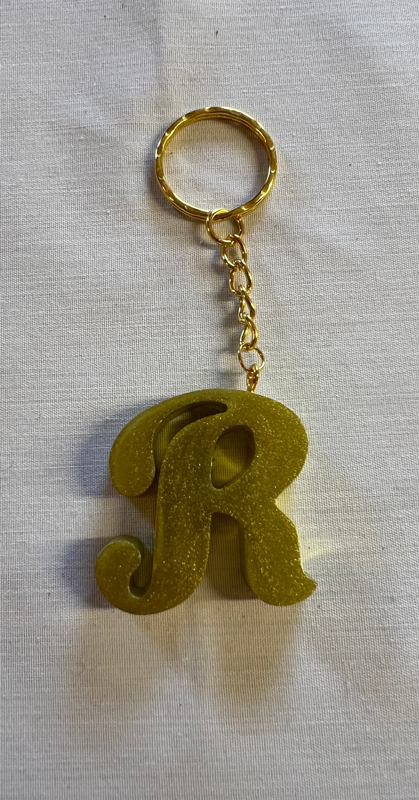 Cursive R Keychain
