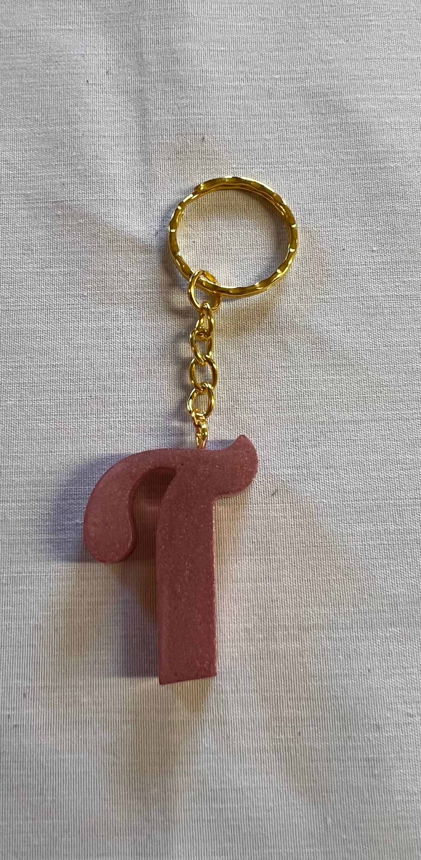 Cursive T Keychain