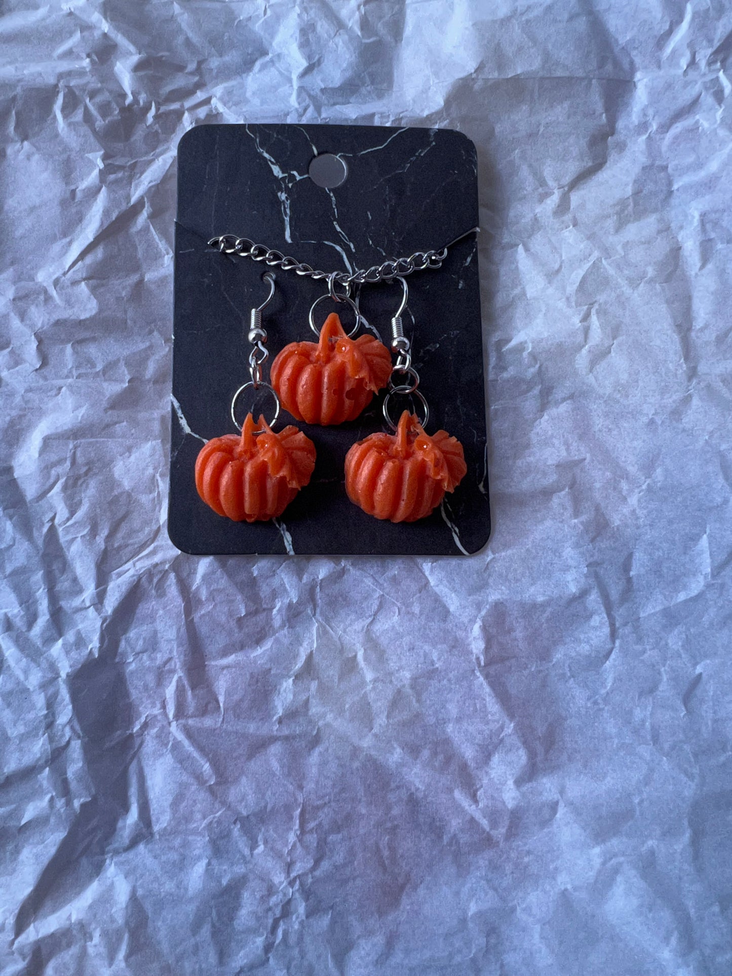 Pumpkin Necklace and Earring set