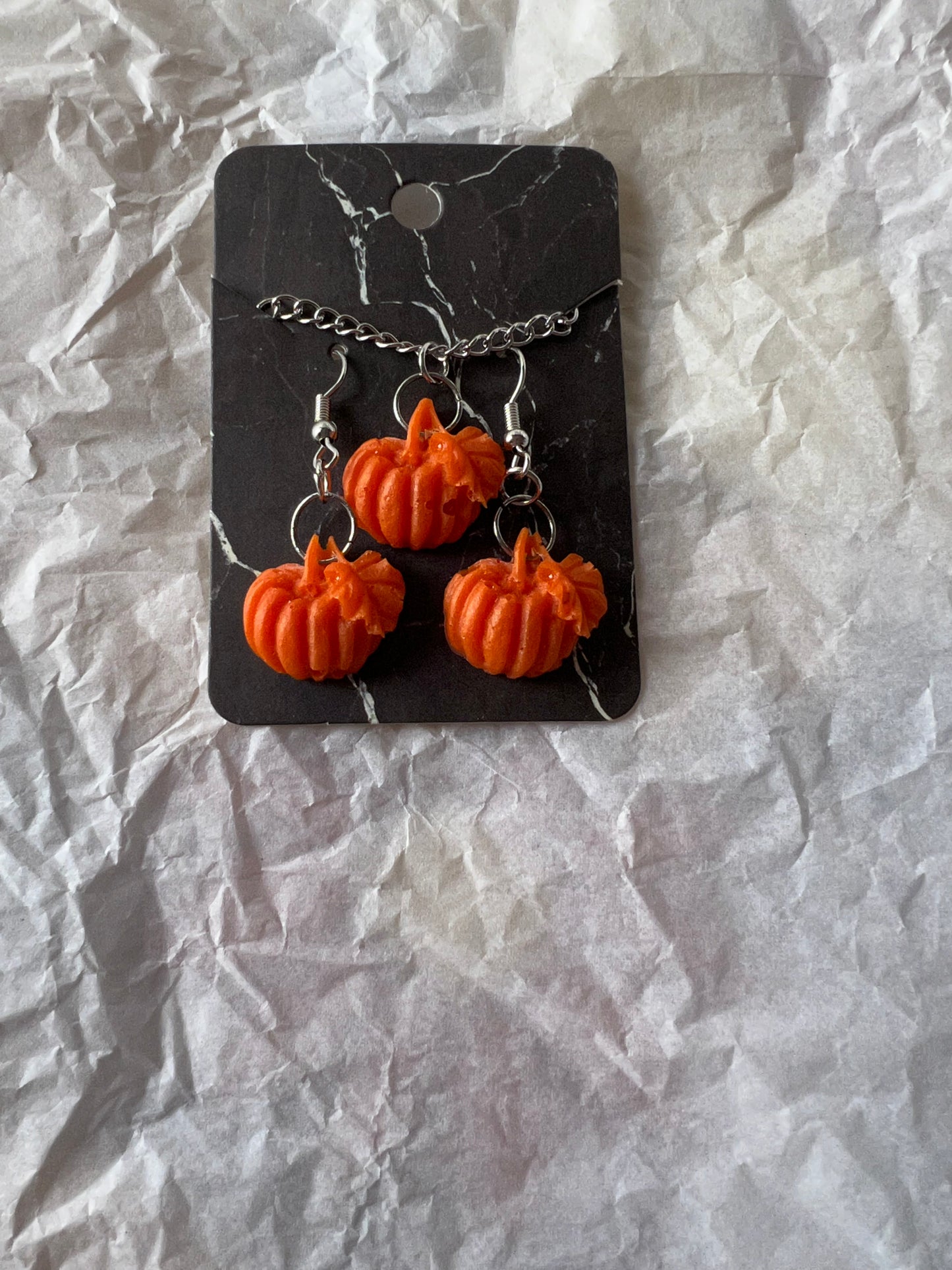 Pumpkin Necklace and Earring set