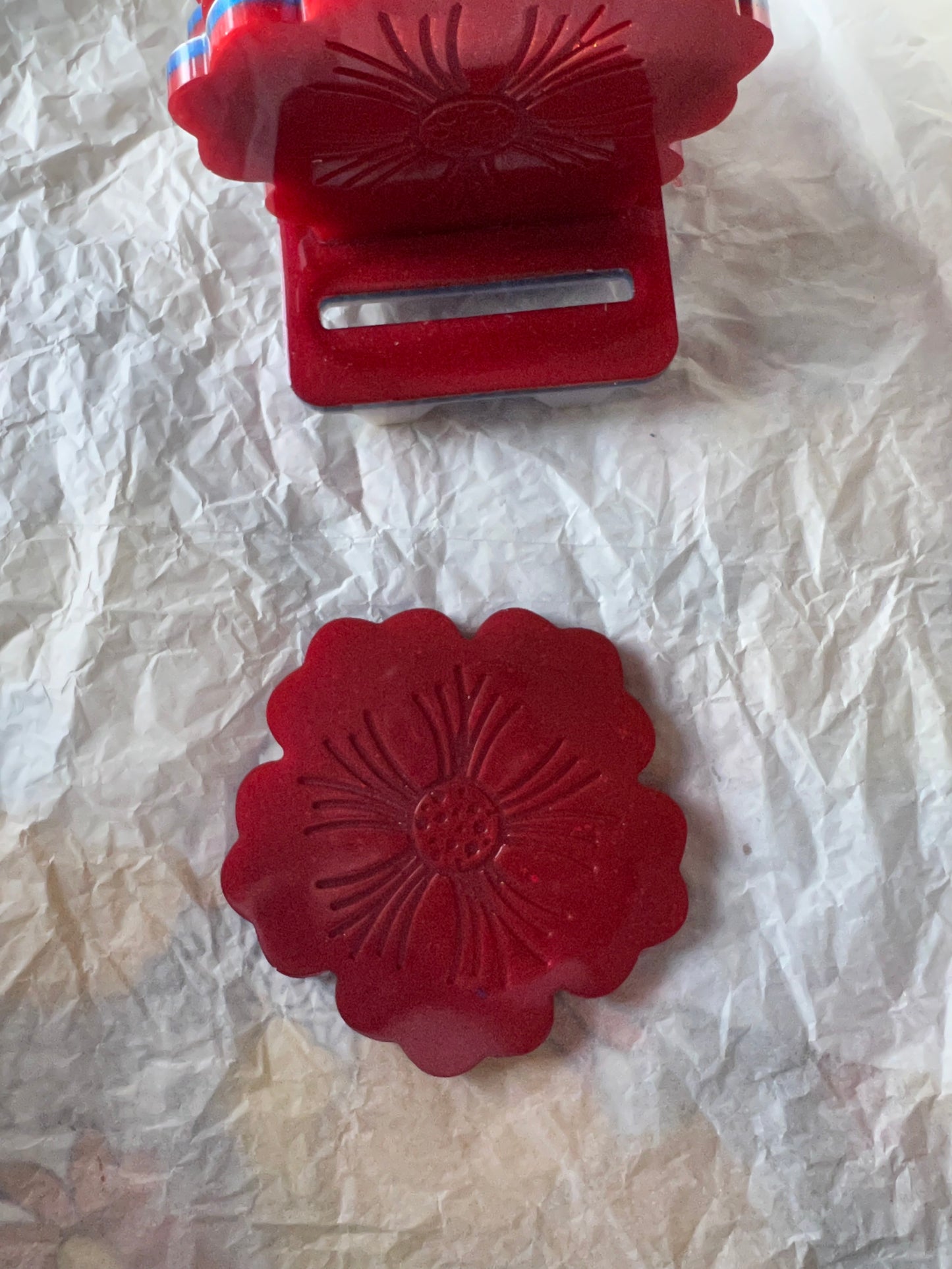 Red, White, And Blue Coasters With Holder