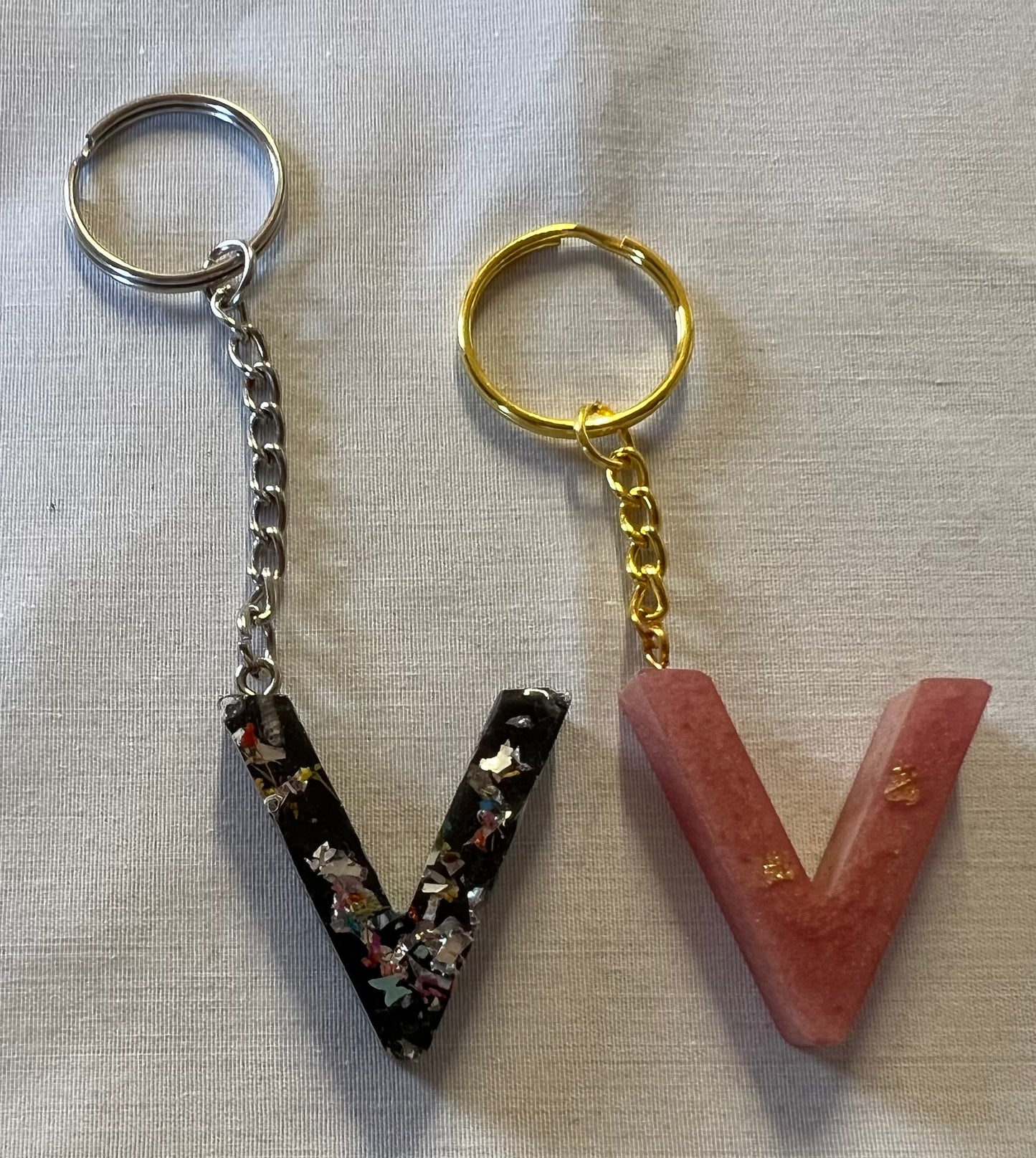 Letter V Keychains