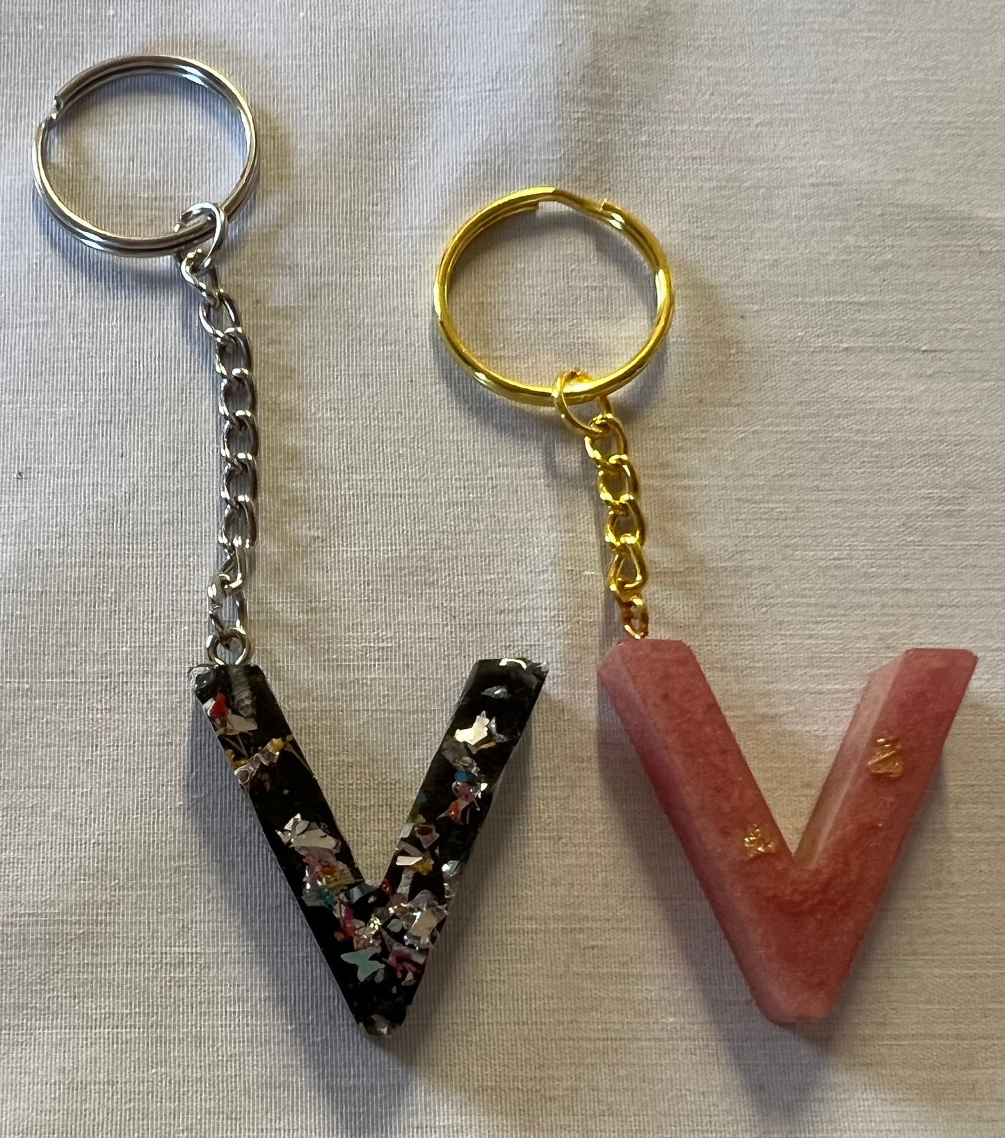 Letter V Keychains