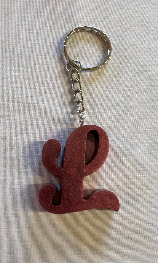 Cursive L Keychain