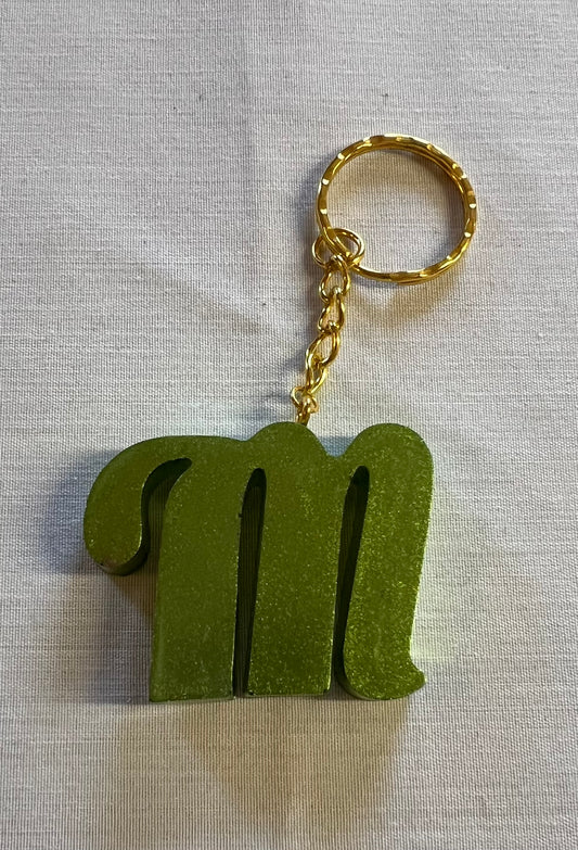 Cursive M Keychain