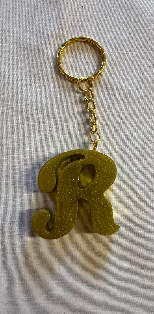 Cursive R Keychain