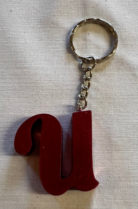 Cursive U Keychain