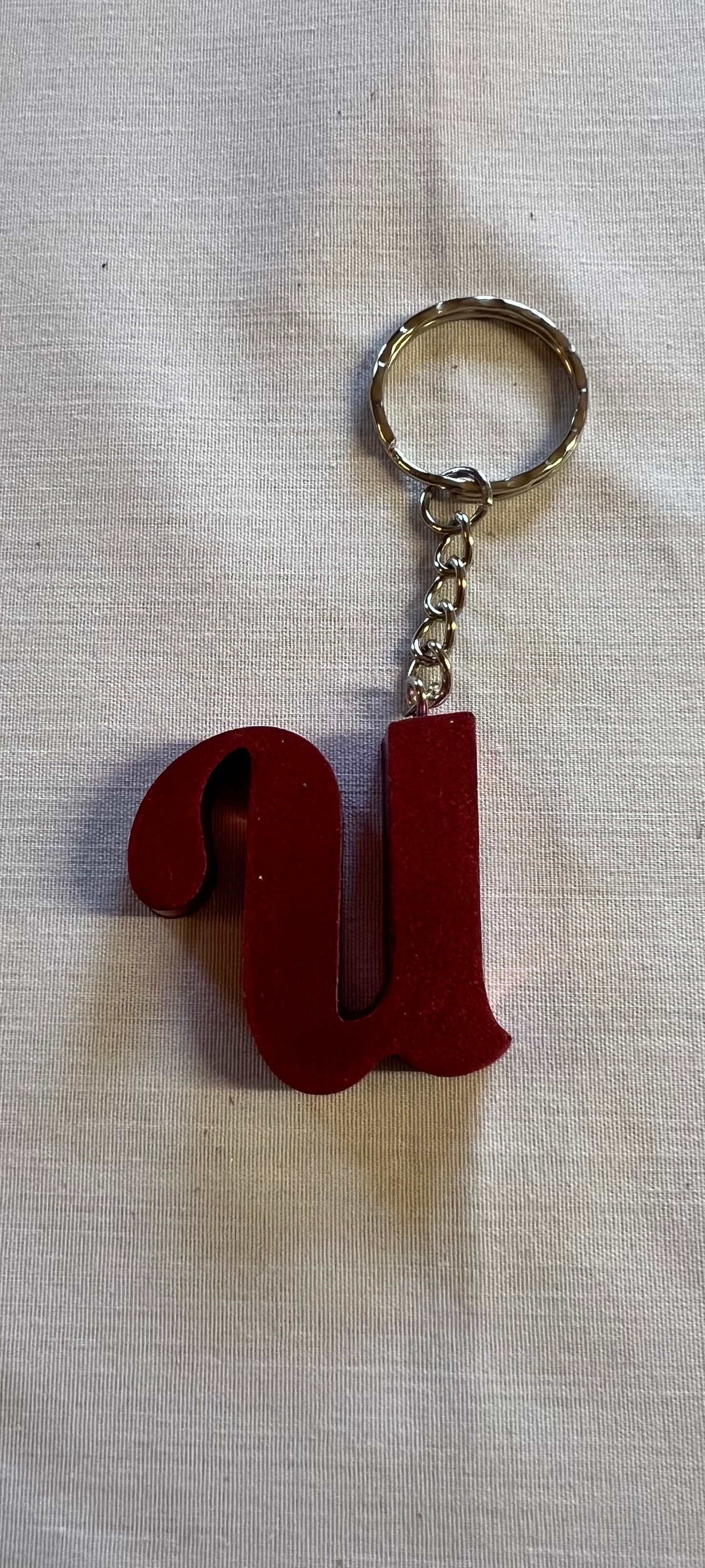 Cursive U Keychain